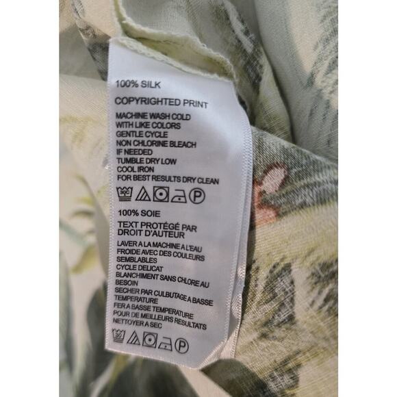 MENS VINTAGE TOMMY BAHAMA HAWAIIAN SHIRT SILK Bird of Paradise Palms L - Picture 10 of 11